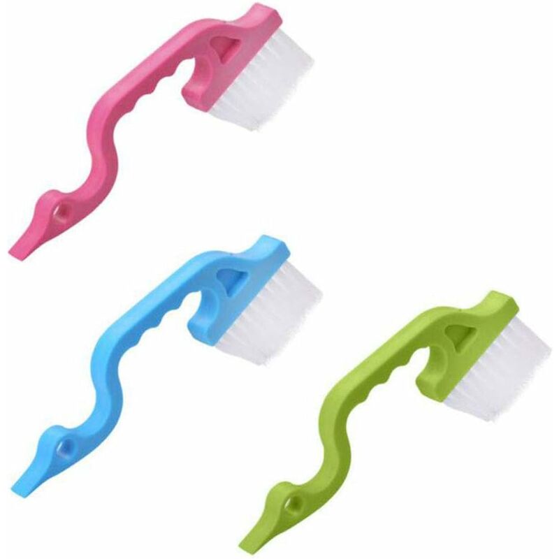 2 PC Nylon Bristle Cleaning Brush Sliding Door Window Track Shower Crack Cleaner