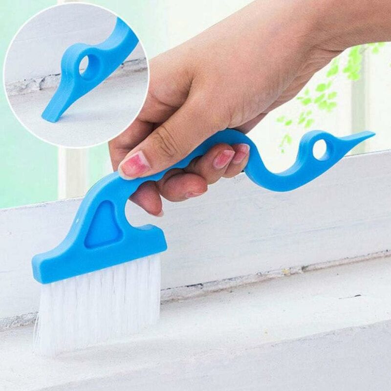 2 PC Nylon Bristle Cleaning Brush Sliding Door Window Track Shower Crack Cleaner