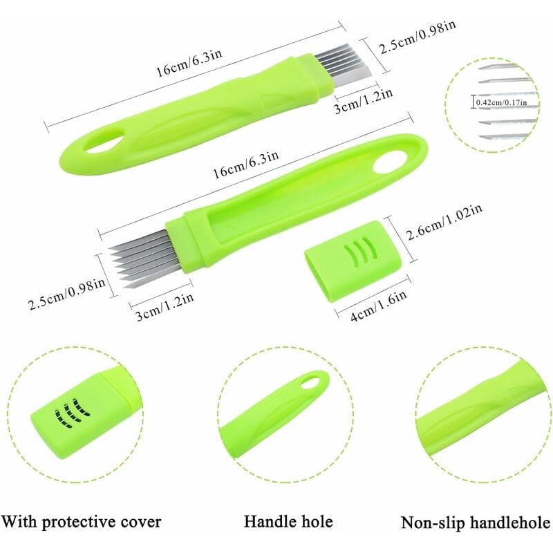 5pc Spring Onion Slicer Green Onion Knife Onion Chopper Vegetable Cutter  For Green Onion Cucumber Kiwi Potato, Multi-functional Kitchen