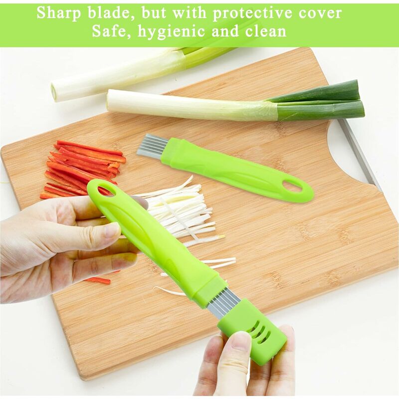 5pc Spring Onion Slicer Green Onion Knife Onion Chopper Vegetable Cutter  For Green Onion Cucumber Kiwi Potato, Multi-functional Kitchen