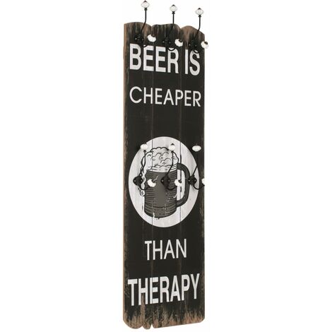 Wall-mounted Coat Rack with 6 Hooks 120x40 cm BEER CHEAPER - Multicolour