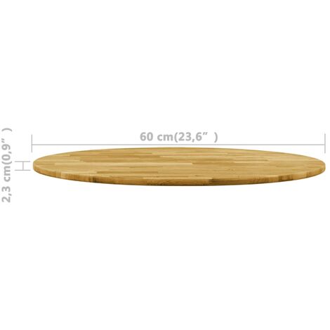 Table Top Solid Oak Wood Round 23 mm 600 mm