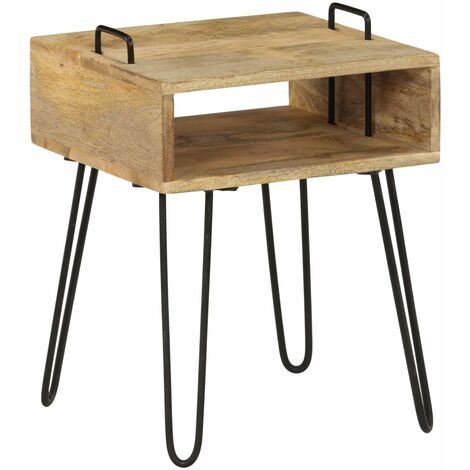 Bedside Table Solid Mango Wood 40x34x47 cm - Brown