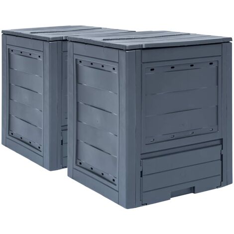 Garden Composters 2 Pcs Grey 60x60x73cm 5 L Grey