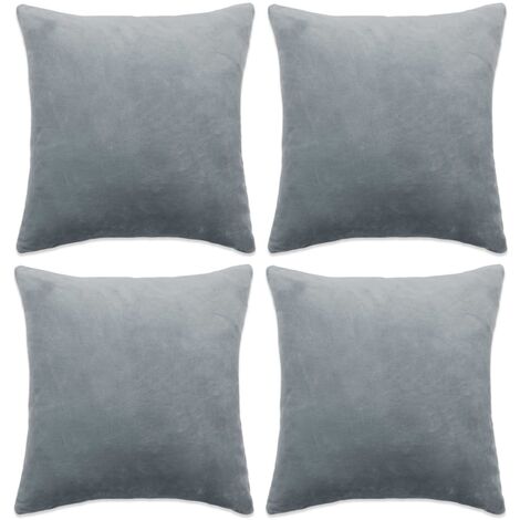 Grey velour 2025 cushion covers