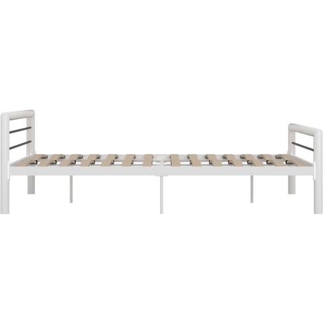 and Bed Frame 180x200 Metal Black White cm