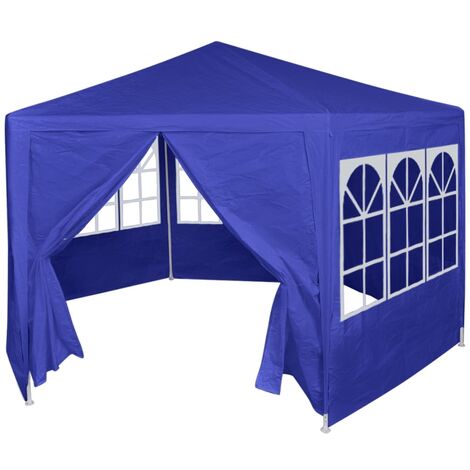 Marquee with 6 Side Walls Blue 2x2 m - Blue