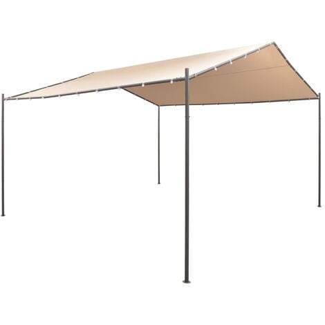 Gazebo Pavilion Tent Canopy 4x4 m Steel Beige - Beige
