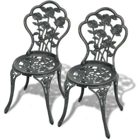 Bistro Chairs 2 pcs Cast Aluminium Green - Green