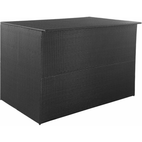 Garden Storage Box Black 150x100x100 cm Poly Rattan - Black