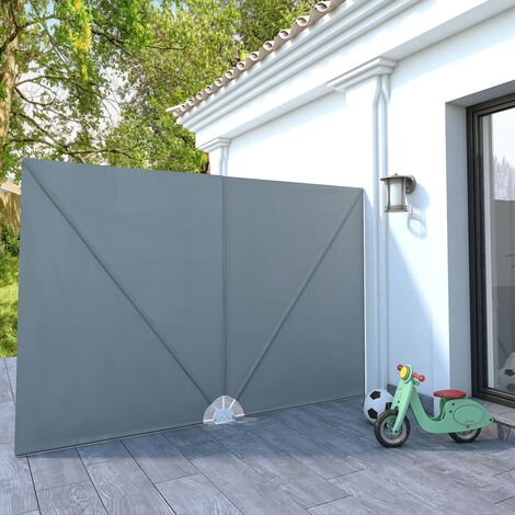 Collapsible Terrace Side Awning Grey 300x200 cm - Grey