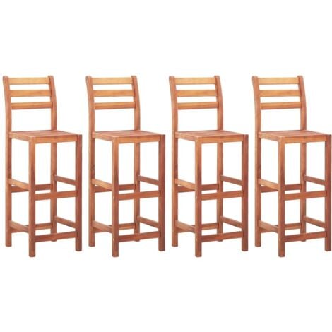Bar Chairs 4 pcs Solid Acacia Wood - Brown