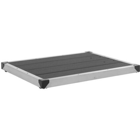 Outdoor Shower Tray WPC Stainless Steel 80x62 cm Grey - Grey