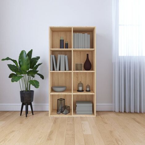 Book Cabinet/Sideboard Sonoma Oak 66x30x130 cm Chipboard - Brown