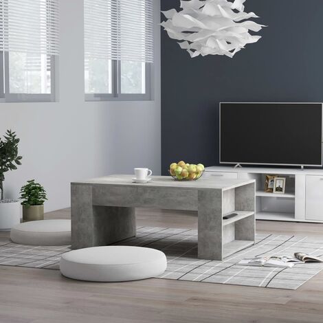 Coffee Table Concrete Grey 100x60x42 cm Chipboard - Grey