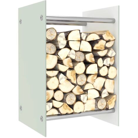 Firewood Rack White 40x35x60 cm Glass - White