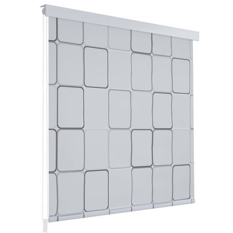 Shower Roller Blind 80x240 cm Square - White