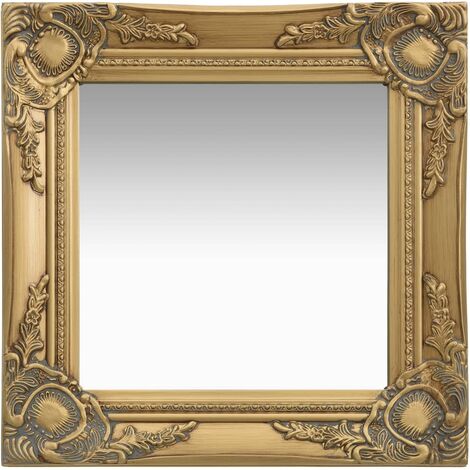 Wall Mirror Baroque Style 40x40 cm Gold