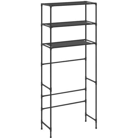3-Tier Storage Rack over Laundry Machine Black 69x28x169 cm