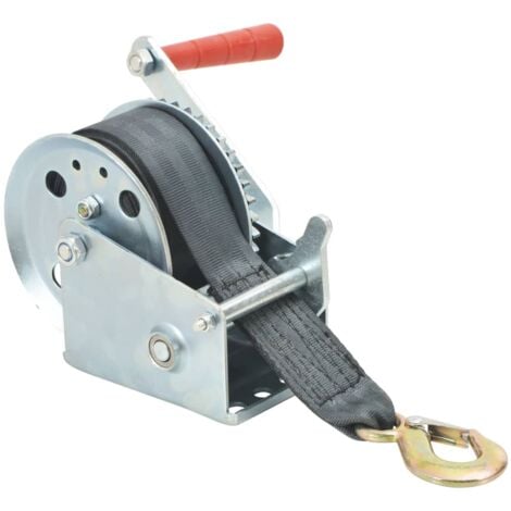 Hand Winch with Strap 540 kg - Silver