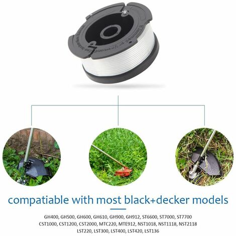 Replacement Spool For Black+decker Af-100 Grass Trimmer Auto Feed  Replacement (6/8 Spools, 2 Hood, 2 Spring) (6pcs)