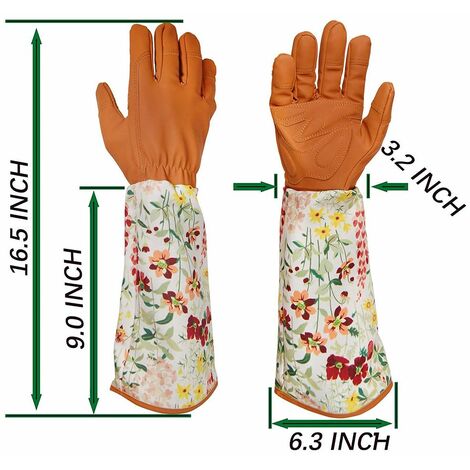 - Puncture Resistant 1 Pair Small TE195T-S Professional Rose Pruning Thorn Proof Gardening Gloves with Extra Long Forearm Protection for Women