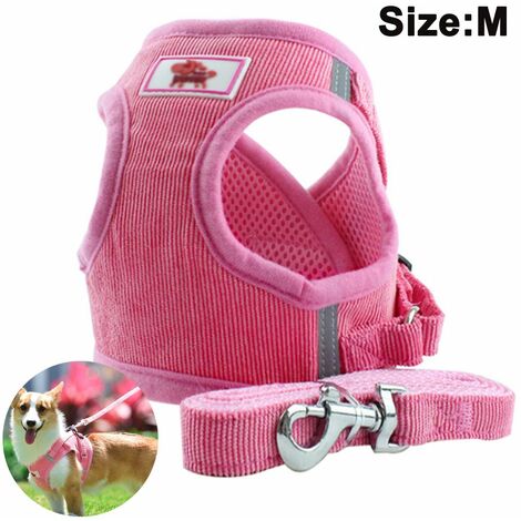 XXS, Blue Pink Cat Harness and Leash for Walking Cat and Small Dog Harness Set,Adjustable Soft Breathable Reflective Color Reflective Mesh Strap Night Safe Vest Harness 