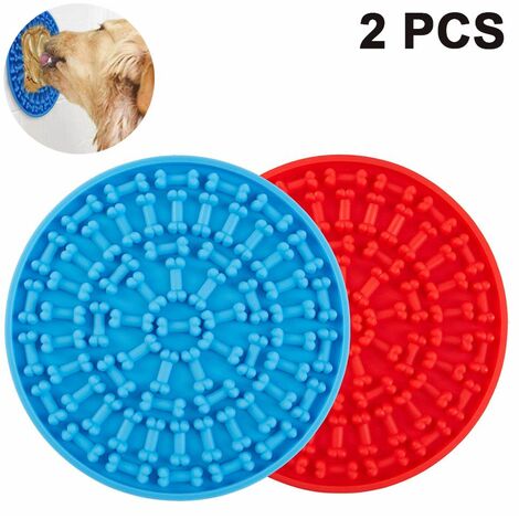 Perfect for Dog Food,Healthy Dog Treats,Cat Food,Cat Treats Blue Lick Pad for Dogs,Slow Feeder Dog Mat Mat Suctions to Wall for Pet Bathing, Grooming, and Dog Training 