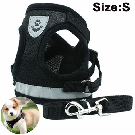 Dog and Cat Universal Vest Harness with Leash Set Adjustable Soft Mesh Harnesses for Small and Medium Dogs 