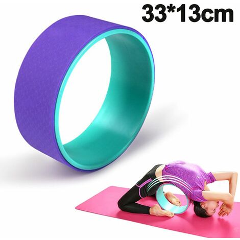 Yoga Wheel - The strongest and most comfortable yoga support wheel for yoga  poses, perfect roller for stretching, increasing flexibility and improving  back flexion, blue + purple
