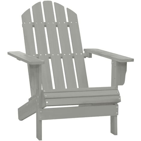 Garden Chair Wood Grey - Grey