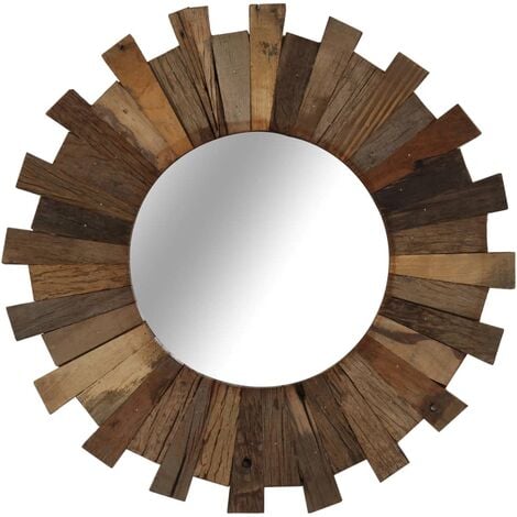 Wall Mirror Solid Reclaimed Wood 50 cm - Brown