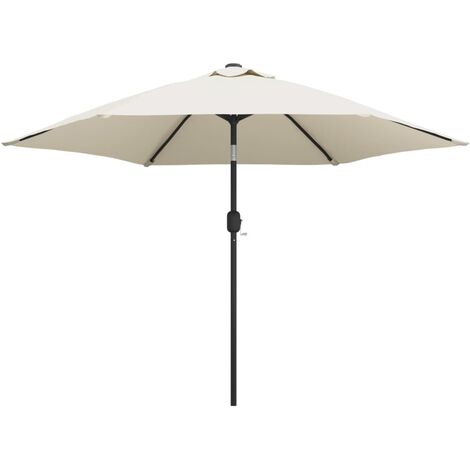 LED Cantilever Umbrella 3 m Sand White - White