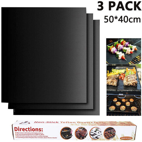 3pcs Grill Mats BBQ Grill Mats Non-Stick Reusable Grilling Mats For Gas Grill - Cooking Pads Nonstick Use On Electric Charcoal Grills