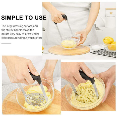 Potato Masher, Premium Stainless Steel Masher Ricer Slicer Crusher With  Fine-grid Mashing Plate And Good Grips For Smooth Mashed Potatoes,  Vegetables