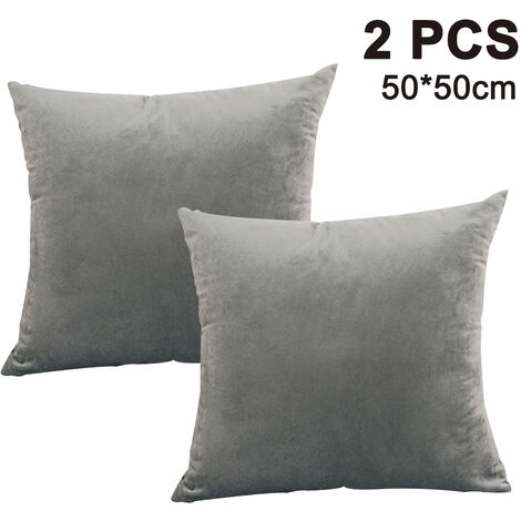 Deconovo Pack of 4 Decorative Throw Pillow Covers 18x18 inch Faux Linen  Square Pillow Case for Couch Bed Sofa Charcoal 