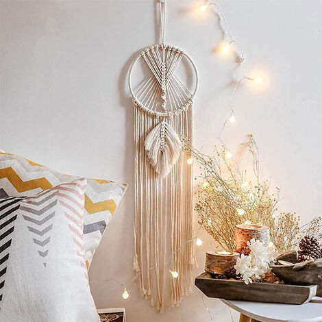 Angel Wings Wall Decor - Macrame Dream Catcher Hanging Tapestry, Hand Woven  Tapestry Elegant Boho Room Decor Birthday Blessing Gift for Teen Girls