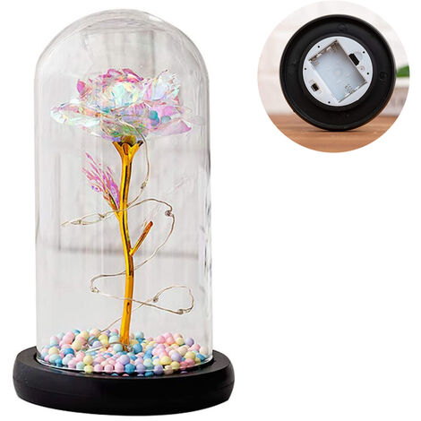 Artificial rose in on sale glass dome