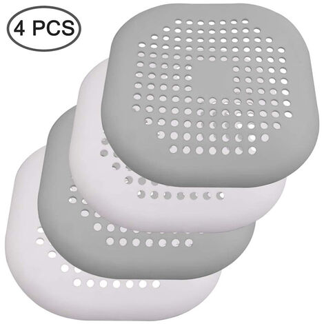 Hair Drain Catcher,Square Drain Shower Cover, Silicone Hair Stopper with  Suction Cup,Easy to Install and Clean Great for Hair Loss, Suitable for