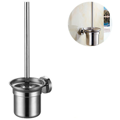 Glass / Stainless Steel Wall Mounted Bathroom Toilet Bowl Brush Holder Rust Resistance Cleaning Tools Toilet Brush Holder