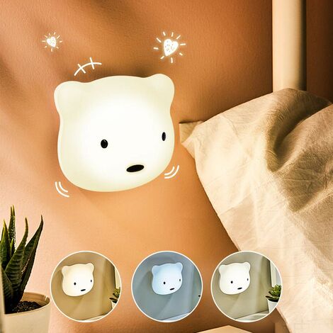 LED night light children, 3M night light baby touch lamp for bedrooms, bedside lamps with yellow & white light & touch switch, night lamp for reading, sleeping and relaxing