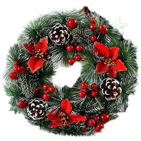 Christmas wreath, door wreath Christmas Christmas decoration wreath Christmas garland with balls handmade Christmas garland decoration wreath, 32CM