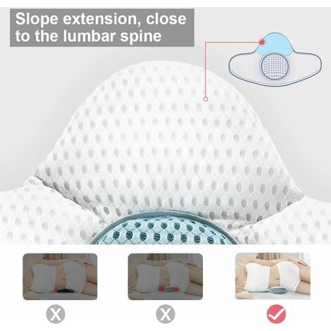 Lumbar Pillow for Sleeping, Adjustable Height 3D Lower Back Support Pillow  Waist Sciatic Pain Relief Cushion for Bed Rest - Side, Back and Stomach  Sleepers 