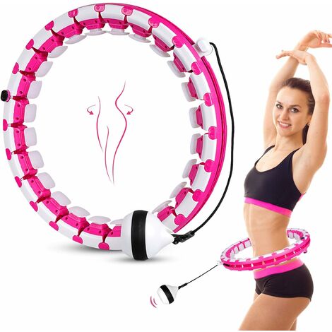 Adjustable Pink Hula Fitness Hoop For Adults & Children, 24