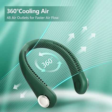 Best Portable Neck Fan 2023, 6000mAh Foldable Bladeless Neck Fans Portable  Rechargeable, 3 Speeds Adjustment 360° Cooling Airflow, Hands Free Wearable  Personal Fan, USB Powered, Portable Fan for Travel Outdoor