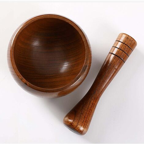 Wooden mortar and pestle, great for manual ginger, spices, garlic