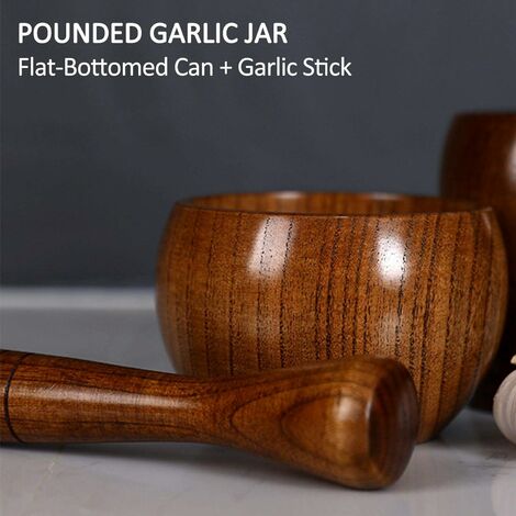 Wooden mortar and pestle, great for manual ginger, spices, garlic