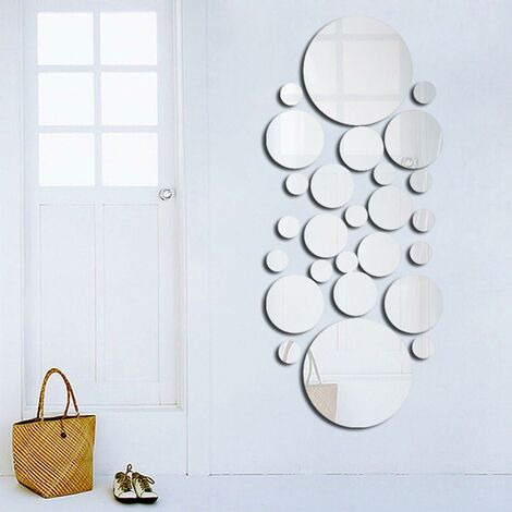 Removable Round Acrylic Mirror Wall Stickers - DIY Self-Adhesive Circles  for Home Decoration, Art, and Kitchen - Window Wall Decal - BESTDEALS