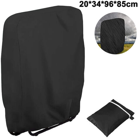 Outdoor Zero Gravity Folding Chair Cover Waterproof Dustproof Lawn Patio Furniture Covers All Weather Resistant, 20/34*W96*H85cm, black