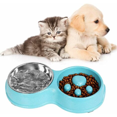 Funny Dog Style 3in1 Slow Feeder Bowl and Water Dispenser